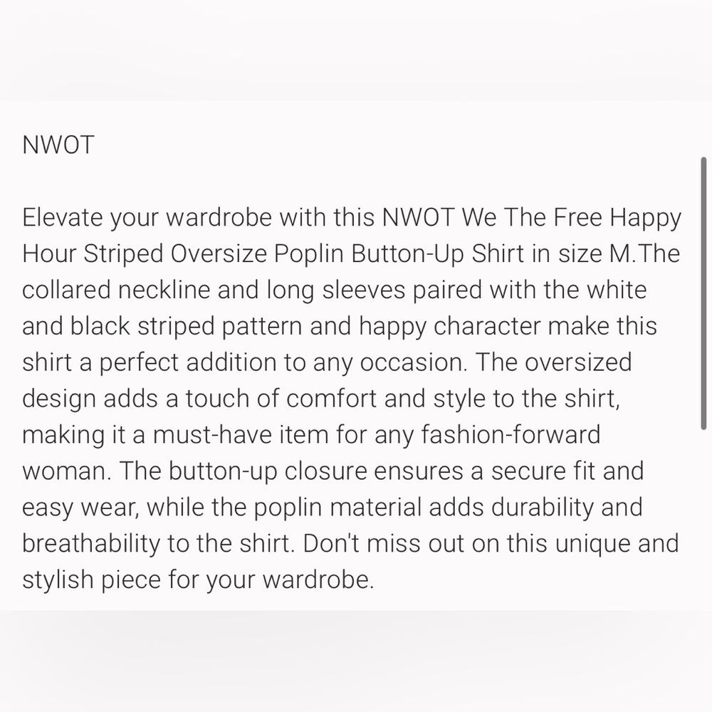 NWOT We the free poplin top also have yellow in my closet - Picture 5 of 8